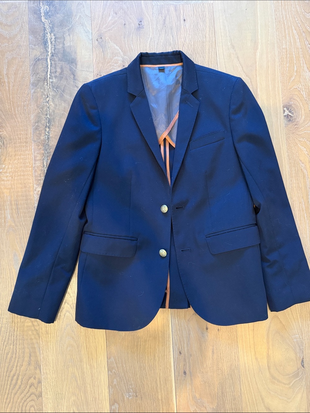 Crewcuts Ludlow Boys 12 Navy Wool Blazer with Gold Buttons and Lined